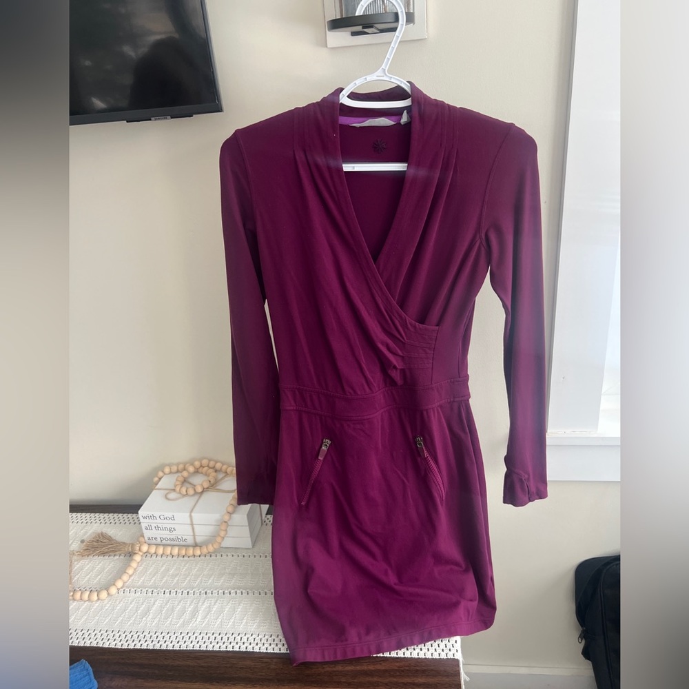 Athleta Deep Purple Long Sleeve Dress